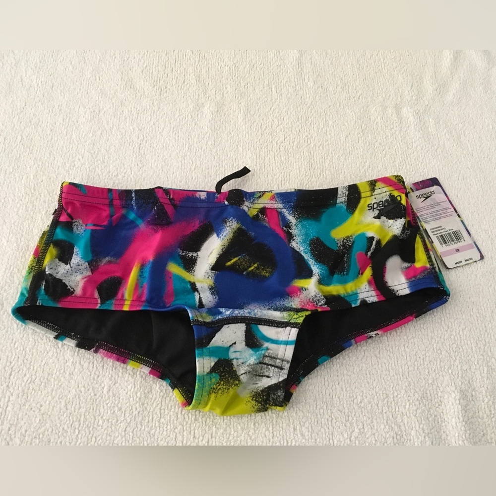 Speedo Neon Graffiti Boyshort Swim Bottoms